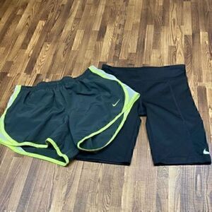 Nike girl shorts and Nike bike shorts. Bundle of two size M.